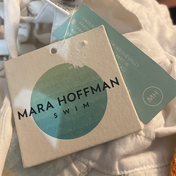 Mara Hoffman Prismactic Tie Maxi Dress Rainbow Crochet Tied Front Slit Size Med - Picture 9 of 10